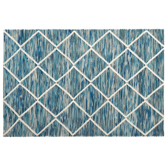 Beliani Vlněný koberec 160 x 230 cm modrý BELENLI