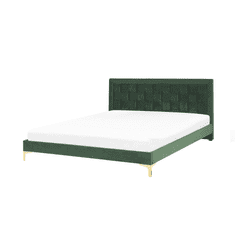 Beliani Sametová postel 160 x 200 cm zelená LIMOUX