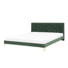 Beliani Sametová postel 180 x 200 cm zelená LIMOUX