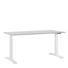Beliani Psací stůl šedo-bílý elektricky nastavitelný 180 x 80 cm DESTIN II