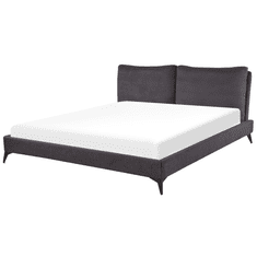 Beliani Sametová postel 180 x 200 cm tmavě šedá MELLE
