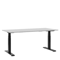 Beliani Psací stůl šedo-černý elektricky nastavitelný 180 x 80 cm DESTIN II