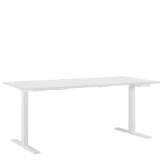 Beliani Manuálně nastavitelný psací stůl 180x80 cm bílý DESTIN II