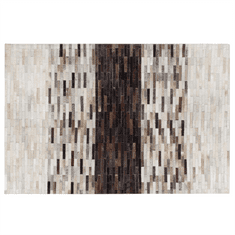 Beliani Hnědobéžový kožený koberec 140 x 200 cm SINNELI