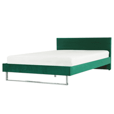 Beliani Sametová, zelená postel 180 x 200 cm BELLOU