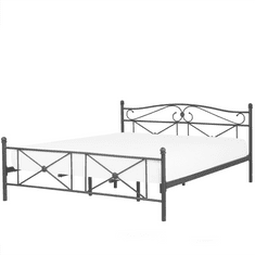 Beliani Černá kovová postel s rámem 180 x 200 cm RODEZ