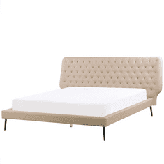 Beliani Eko kožená postel 160 x 200 cm béžová ESSONNE