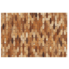 Beliani Kožený koberec patchworkový 140 x 200 cm hnědý DIGOR