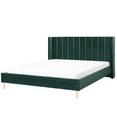 Beliani Sametová postel VILLETTE zelená 160x200 cm