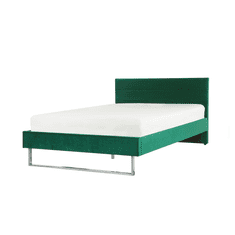 Beliani Sametová, zelená postel 140 x 200 cm BELLOU