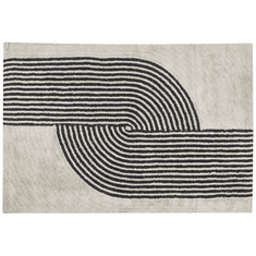 Beliani Bavlněný koberec 140 x 200 cm černá/bílá BARELI