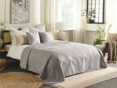 Beliani Sada embosovaného přehozu na postel s polštáři 220 x 240 cm šedá ALAMUT