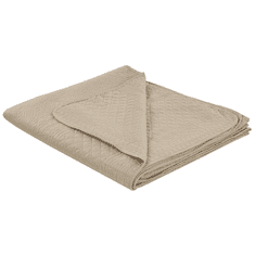 Beliani Embosovaný přehoz na postel 200 x 220 cm taupe SHUSH