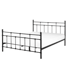 Beliani Kovová postel 140 x 200 cm černá LYNX