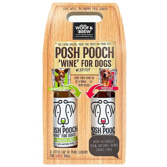 Woof & Brew Dárkový set Posh Pooch Víno Pro psy 2x250ml