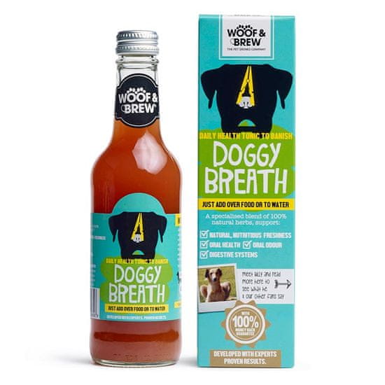 Woof & Brew Doggy Breath Tonic proti zápachu z tlamy