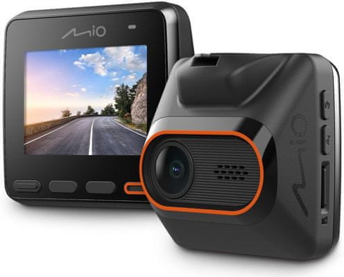  autokamera mio mivue c420 dual ips displej snímač s nočním viděním full hd rozlišení videa 3osý gsenzor zadní kamera široký zorný úhel snadná instalace otočný držák automatické zapnutí 