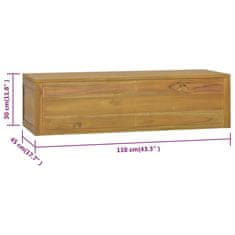 Vidaxl Nástěnná koupelnová skříňka 110 x 45 x 30 cm masivní teak