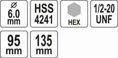 YATO Držák pily na otvory Hss 1/2" Hex 10Mm