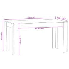 Greatstore Jídelní stůl hnědý dub 140 x 74,5 x 76 cm kompozitní dřevo