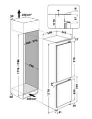 Whirlpool vestavná chladnička WHC18 T573 + záruka 10 let na kompresor