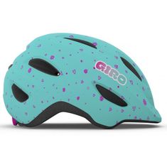 Giro Přilba Scamp - kytičky a srdíčka, tyrkysová mat - Velikost S (49-53 cm)