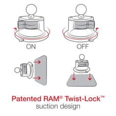 RAM MOUNTS sestava - malý držák Quick-Grip se středním ramenem a přísavkou 3,3"