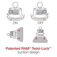 RAM MOUNTS sestava - adaptér MagSafe se střed.ramenem, přísavkou a kul.základnou 2,5"