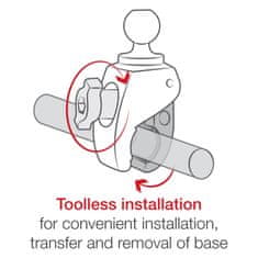 RAM MOUNTS RAM základna Tough-Claw na průměr 0,625" až 1,5" s kulovým kloubem 1"
