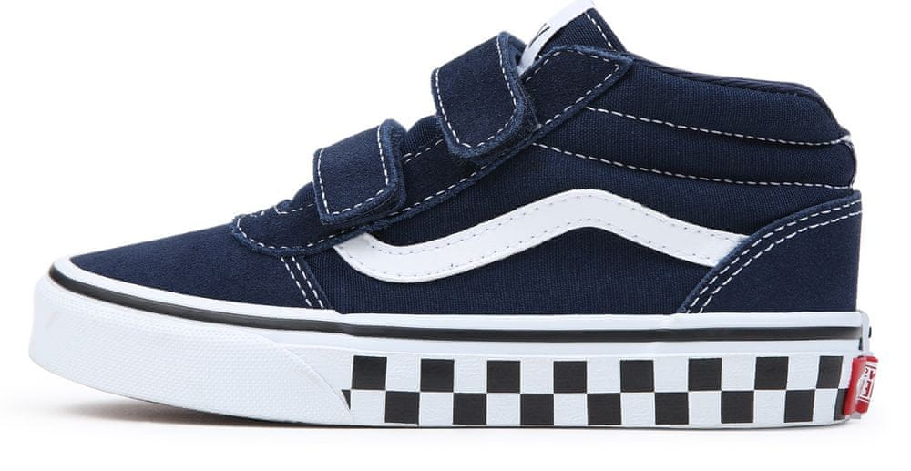 Vans chlapecké kotníčkové tenisky Yt Ward Mid V Checker Sidewall Dress Blues VN0A5HZ9LKZ tmavě modrá 31