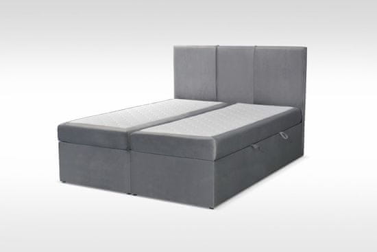 eoshop Manželská postel Boxspring velvet + rošt, lamino, 160x200cm