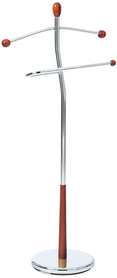 Autronic Němý sluha, výška 118 cm, masiv kaučukovník, hnědé moření, kov chrom, nos. 5 kg 82646 BR