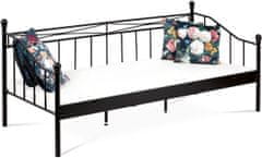 Autronic Postel jednolůžková 90x200 cm, kovová, černý matný lak BED-1905 BK