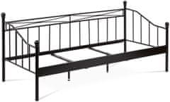 Autronic Postel jednolůžková 90x200 cm, kovová, černý matný lak BED-1905 BK