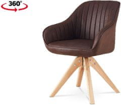 Autronic Jídelní a konferenční židle, potah hnědá látka v dekoru broušené kůže, nohy masi HC-772 BR3
