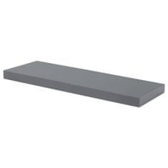 Autronic Polička nástěnná 60 cm, MDF, barva šedý vysoký lesk, baleno v ochranné fólii P-001 GREY