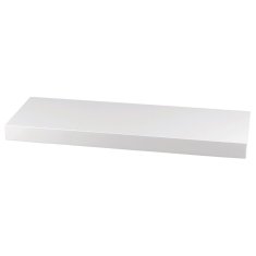 Autronic Polička nástěnná 60 cm, MDF, barva bílý vysoký lesk, baleno v ochranné fólii P-001 WT