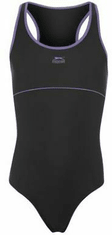 Slazenger - Basic Swimsuit Girls – Black/Purple - 11-12(LG)