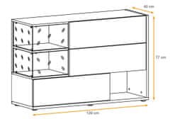 CASARREDO Komoda VARECIA bílá/perla elm