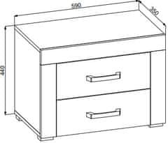 CASARREDO Noční stolek DENVER dub kraft zlatý/vanilka