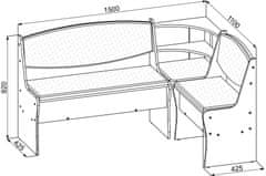 CASARREDO Jídelní rohová lavice PRIME šedý grafit/hořčicová