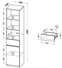 CASARREDO Regál ARITZO 03 1D1S výběr barev