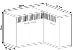 CASARREDO Rohová komoda NATURAL N15L dub ribbeck/kostka