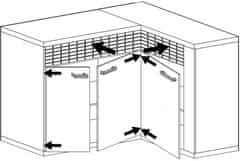 CASARREDO Rohová komoda NATURAL N15L dub ribbeck/kostka