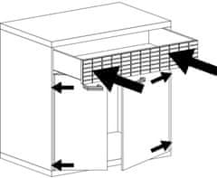 CASARREDO Komoda 2D1S NATURAL N7 dub ribbeck/kostka