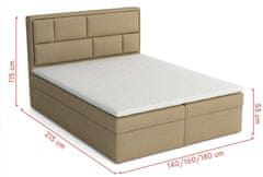 CASARREDO Postel s matrací s ÚP WENDY BOX 180x200 ekokůže Soft 17