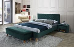 CASARREDO Čalouněná postel AZUA 160x200 zelená/dub