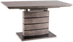 CASARREDO Jídelní stůl rozkládací LEONARDO 140x80 beton/černá