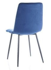 CASARREDO Jídelní čalouněná židle MAJA velvet granátově modrá/černá