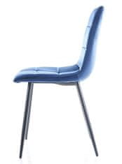 CASARREDO Jídelní čalouněná židle MAJA velvet granátově modrá/černá